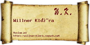 Willner Klára névjegykártya